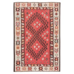 Retro Western Anatolian Turkish Carpet, Balkan Style Unique