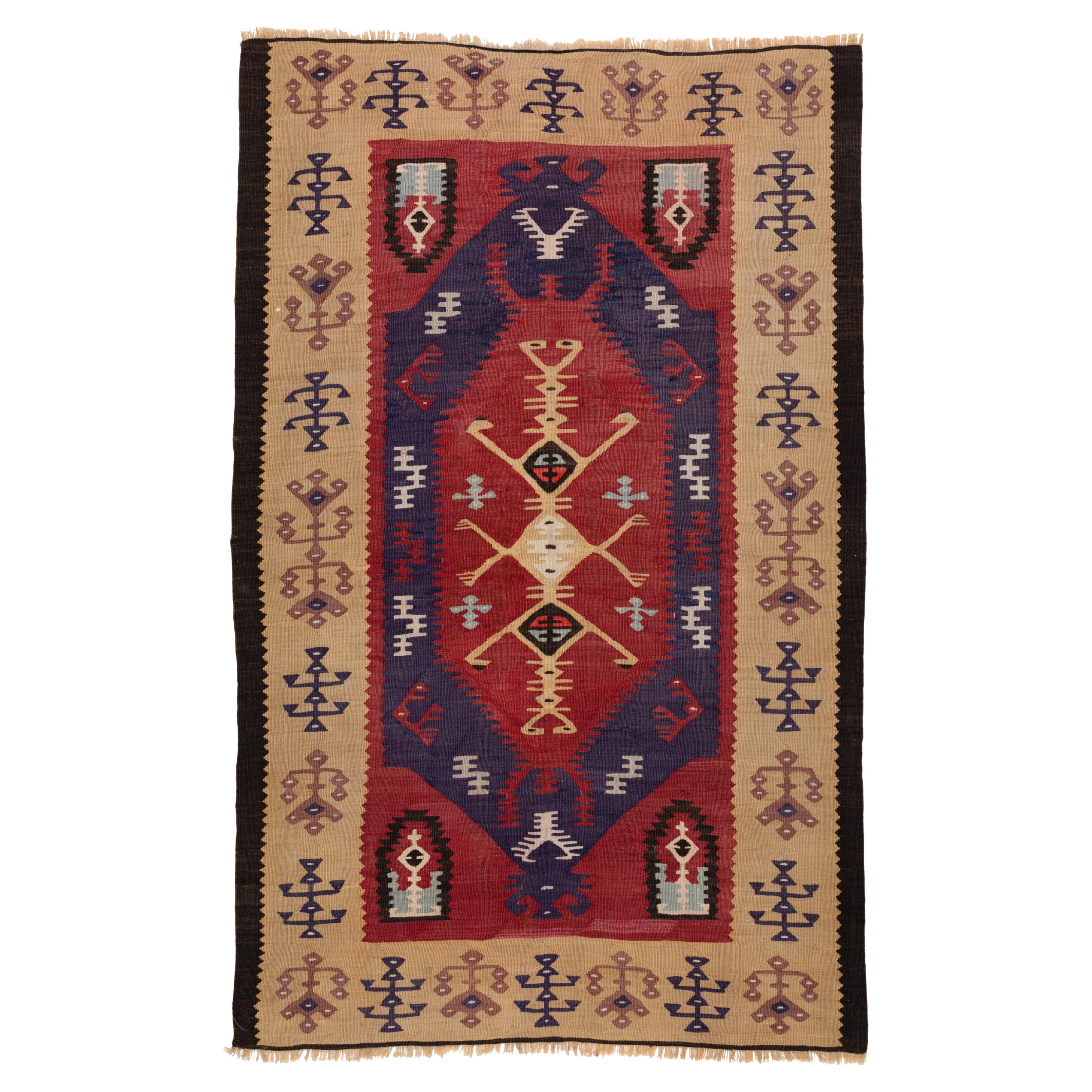 Tapis Kilim Sarkoy, Tapis turc d'Anatolie occidentale, Style Balkan Unique en vente