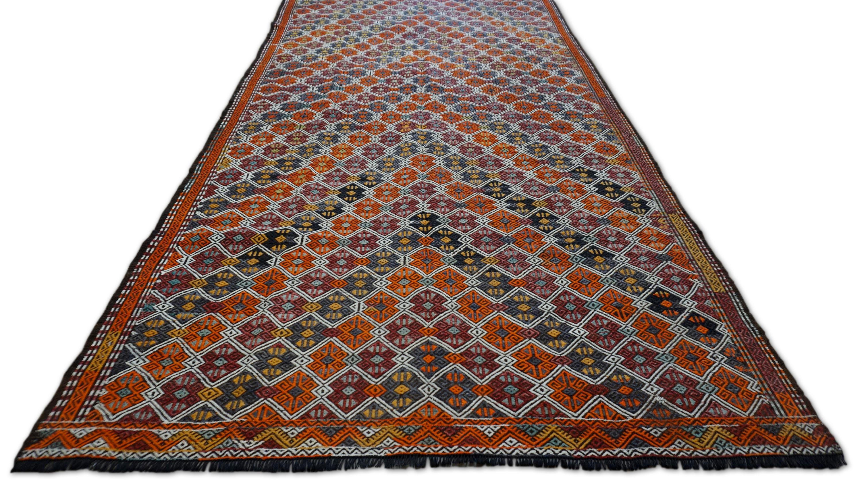 Vintage Şarköy Wolle Kelim  5'1''x10'2'' im Angebot 1