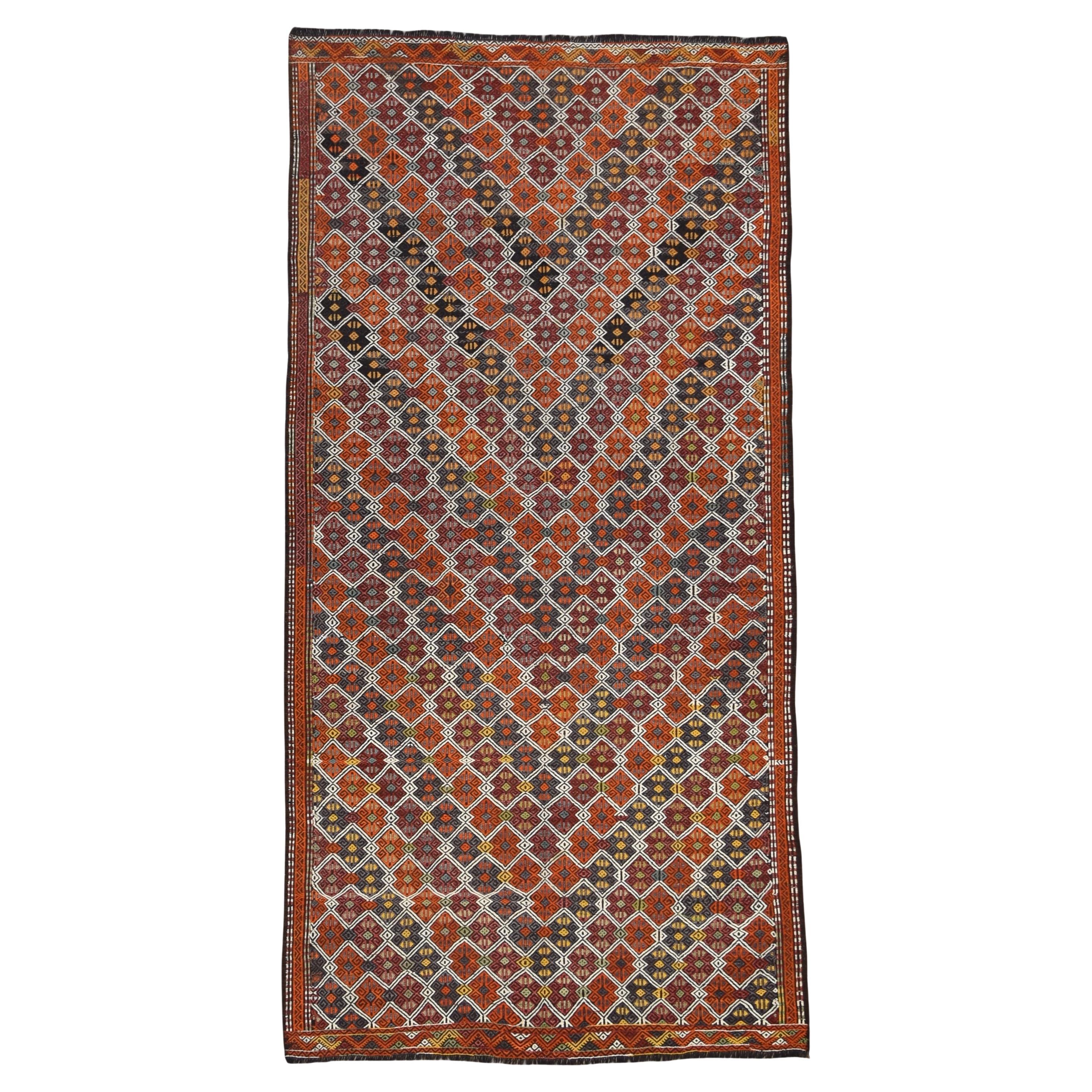 Vintage Şarköy Wool Kilim  5'1''x10'2''