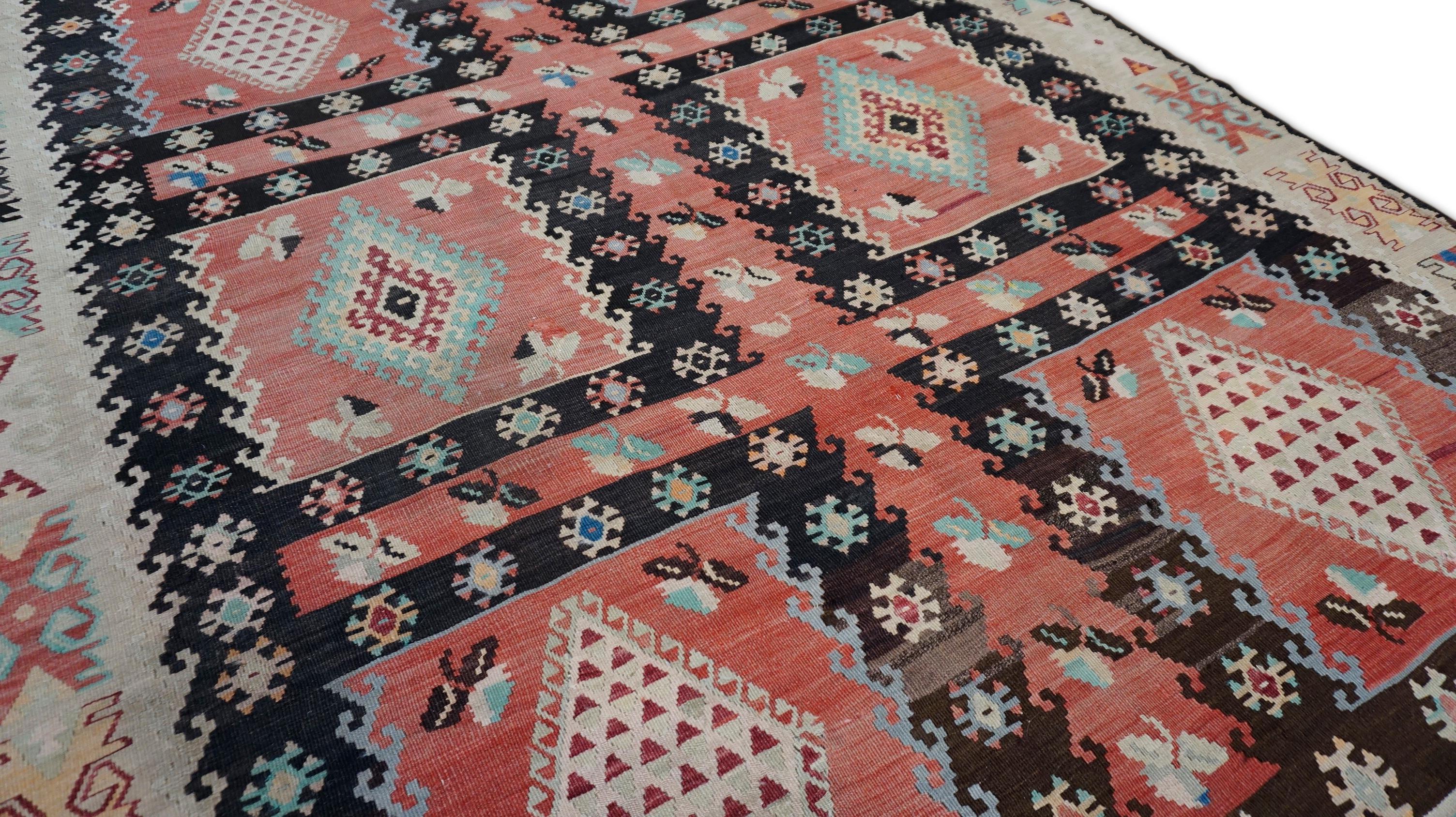 Kilim vintage de lana Şarkışla 7'2''x9' Turco en venta