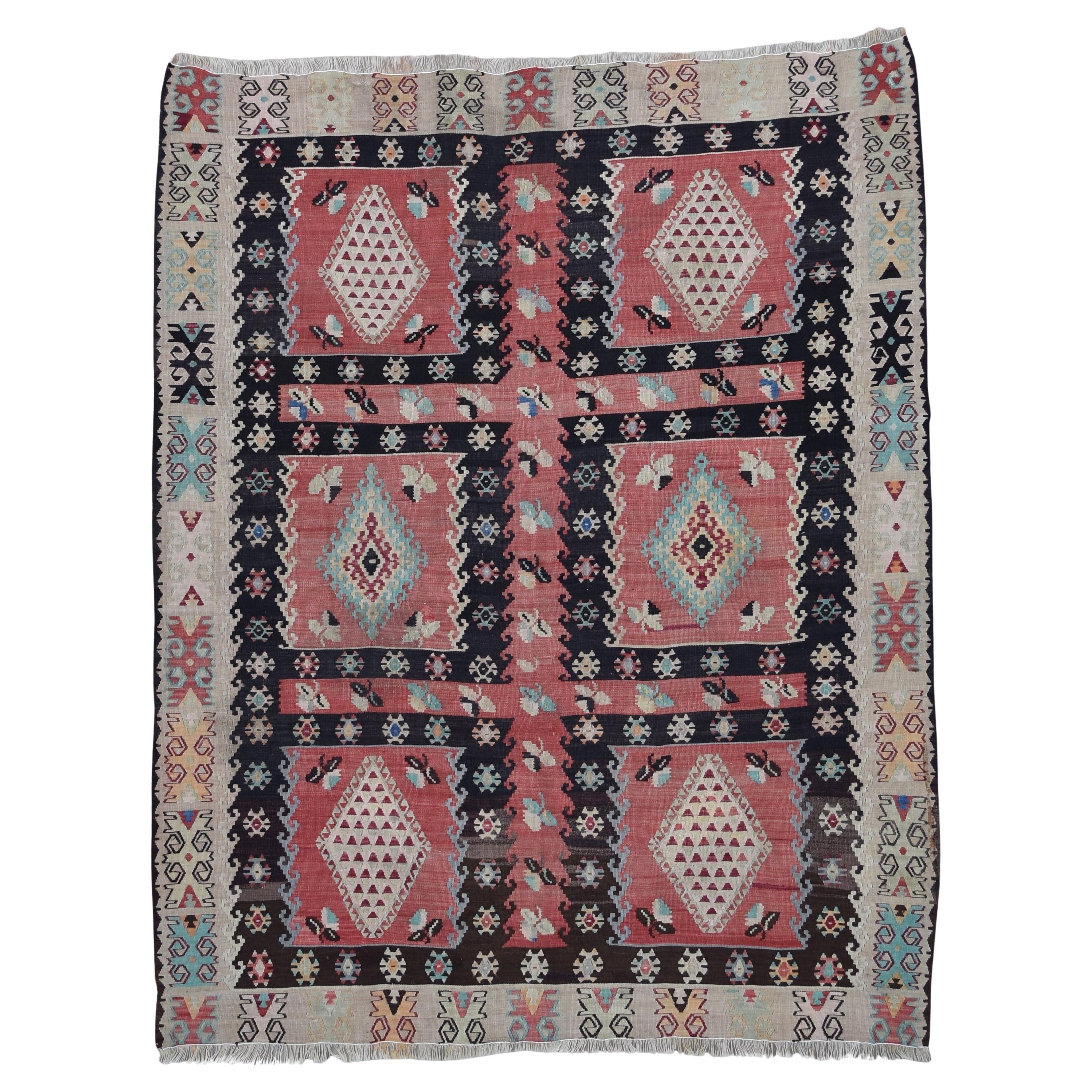 Kilim vintage en laine de Şarkışla (7'2''x9')