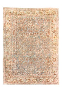Vintage Sarouk Carpet with Floral Sprays Surrounding a Rosette Center
