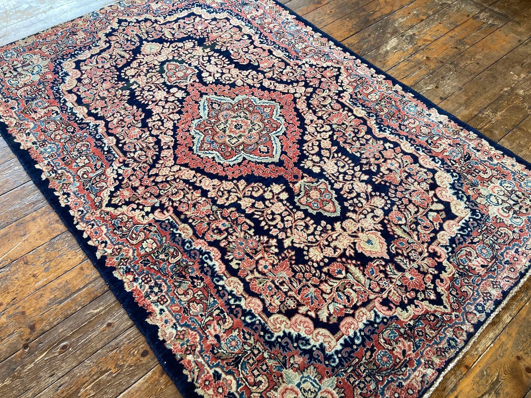 Sarouk-Teppich im Vintage-Stil, 2,06 m x 1,35 m (Wolle) im Angebot