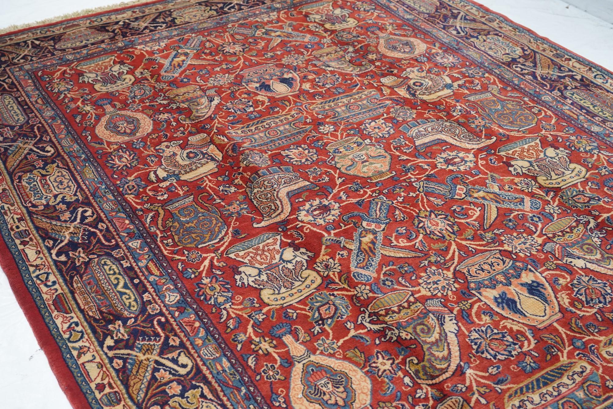 Fine tapis persan ancien Sarouk 6'11'' x 10'11'' en vente 2