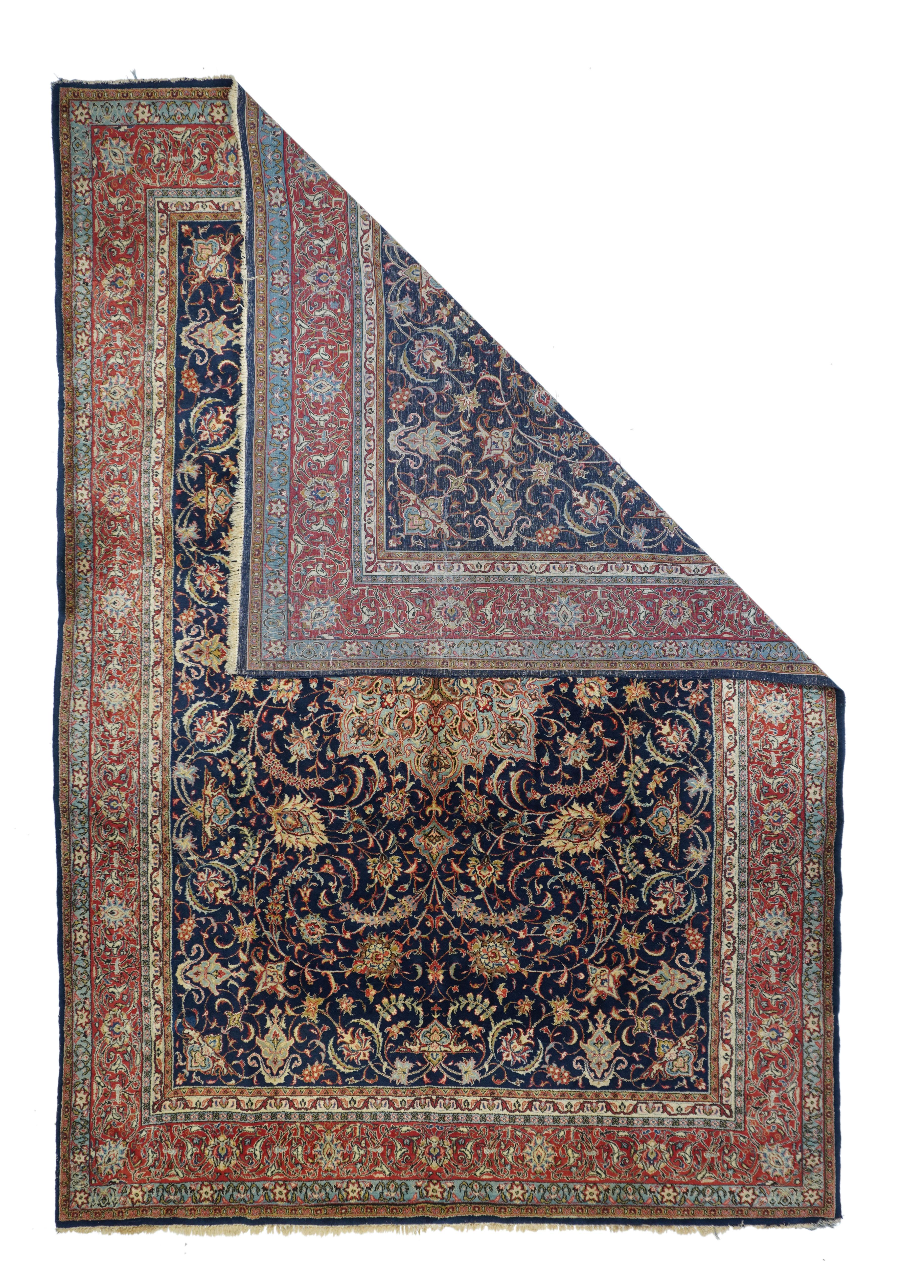 Vintage Sarouk rug measures: 8'3'' x 12'3''.
