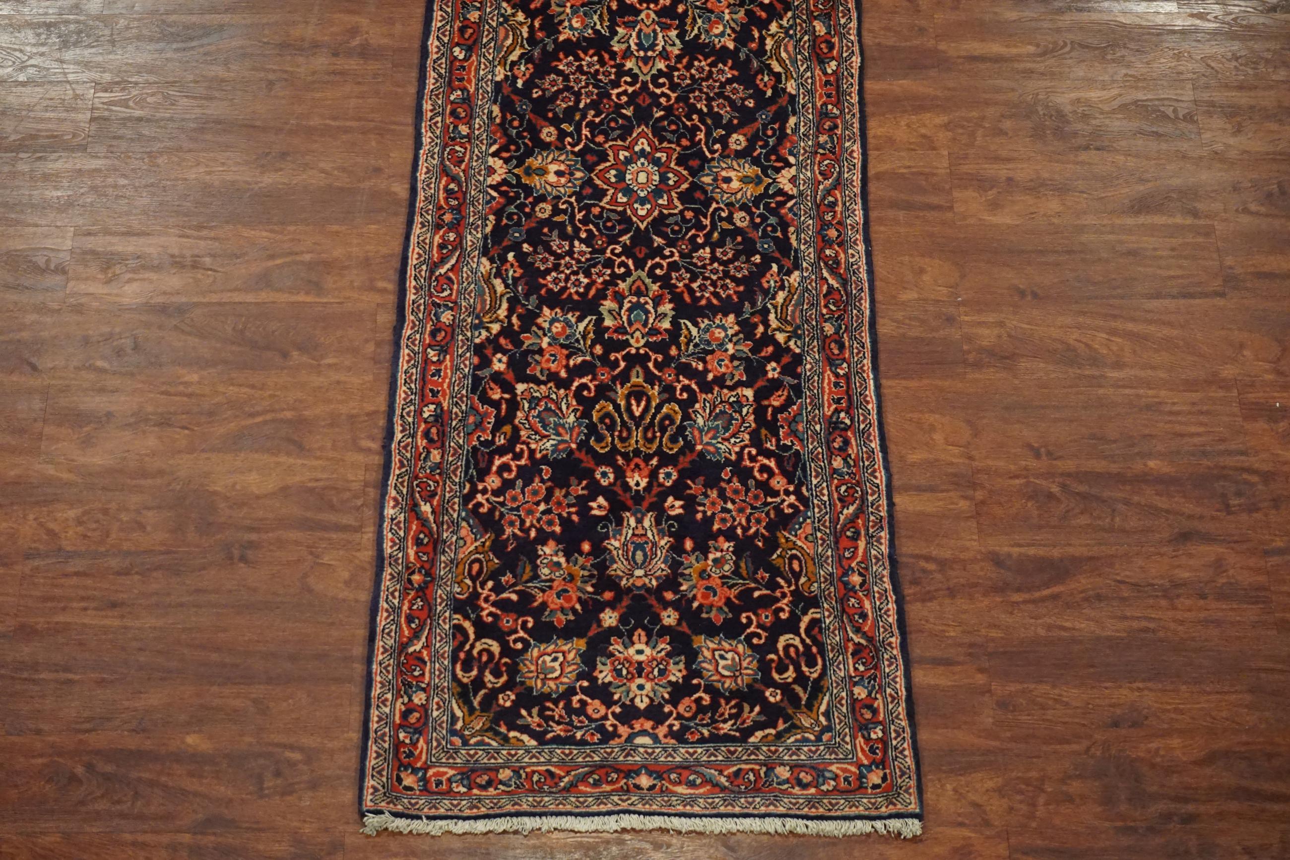 Hand-Knotted Vintage Sarouq Runner, circa 1960 For Sale