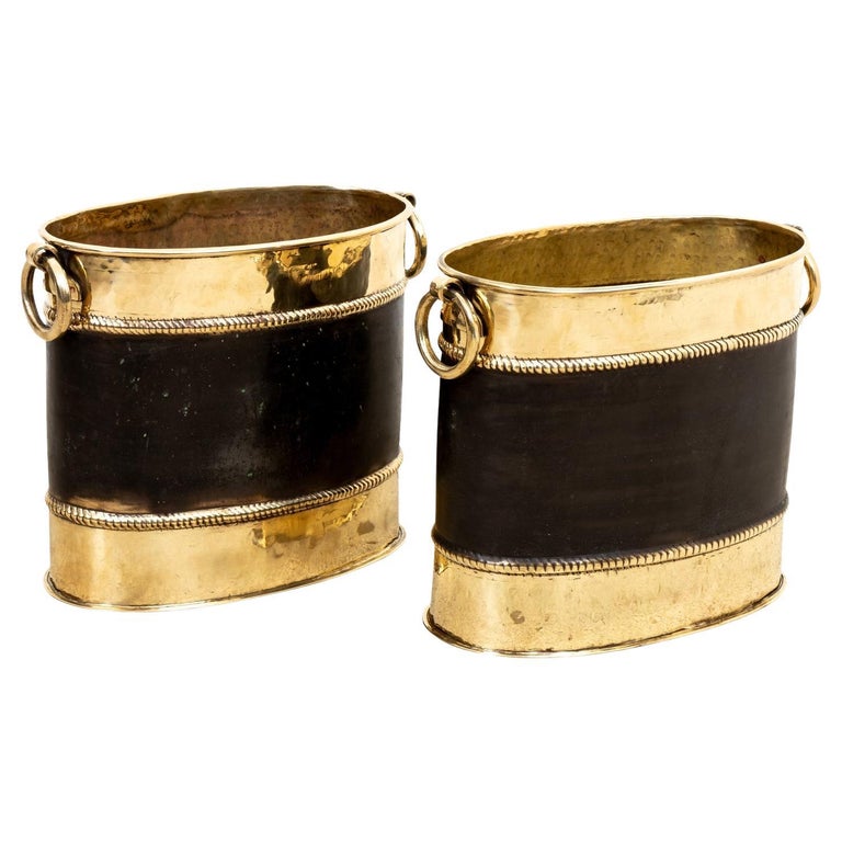Vintage Sarreid Brass Buckets For Sale at 1stDibs