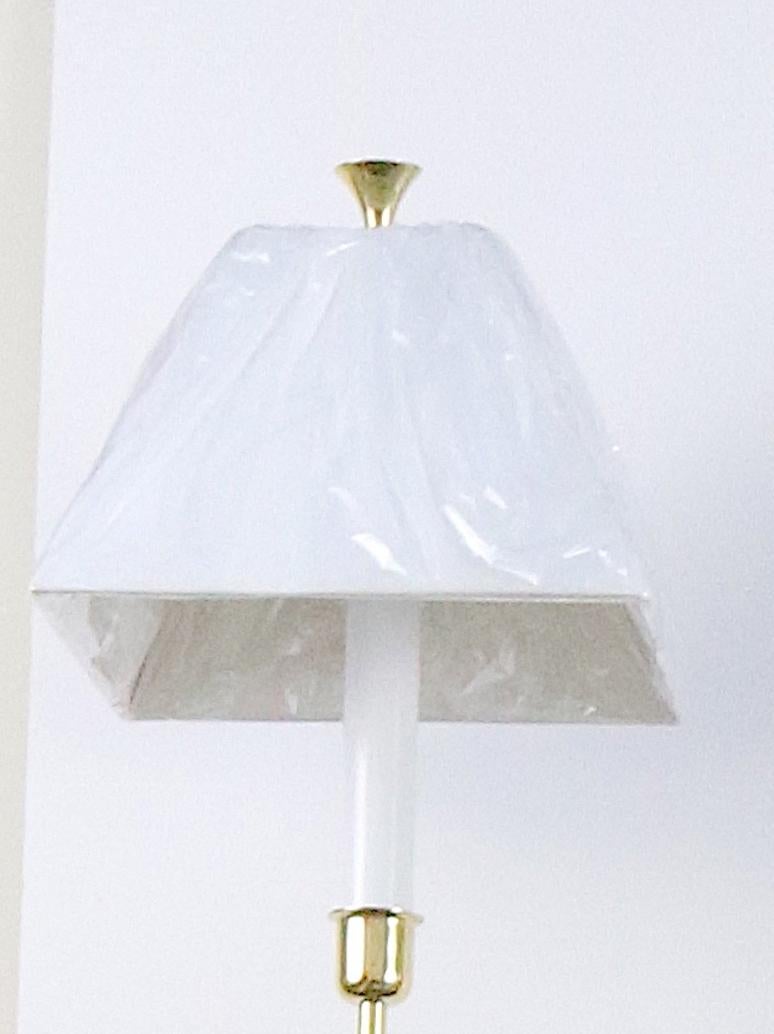 20th Century Vintage Sarreid Table Lamps Pair Elegant Polished Brass, Mid-Century Modern 1980 For Sale