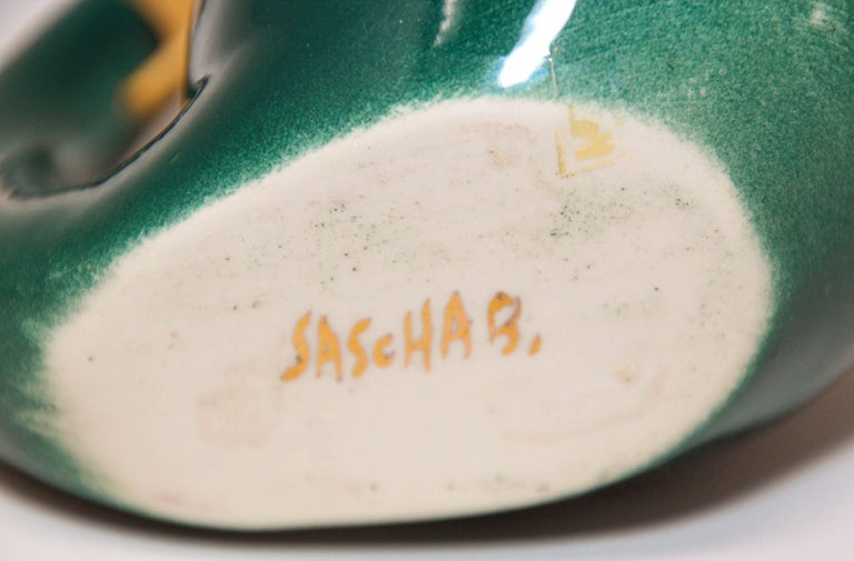 Vintage Sascha Brastoff Midcentury Ceramic Pipe Shaped Ashtray For