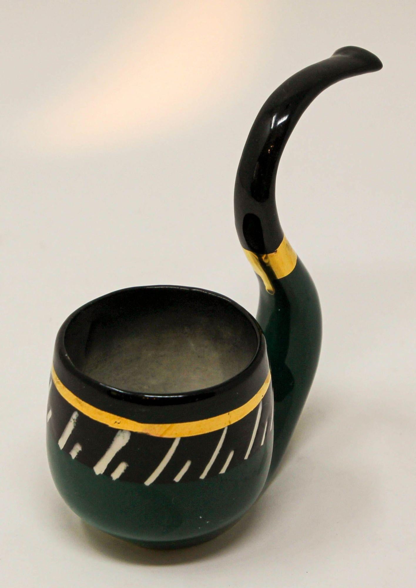 Vintage Sascha Brastoff Midcentury Ceramic Pipe Shaped Ashtray For Sale 2