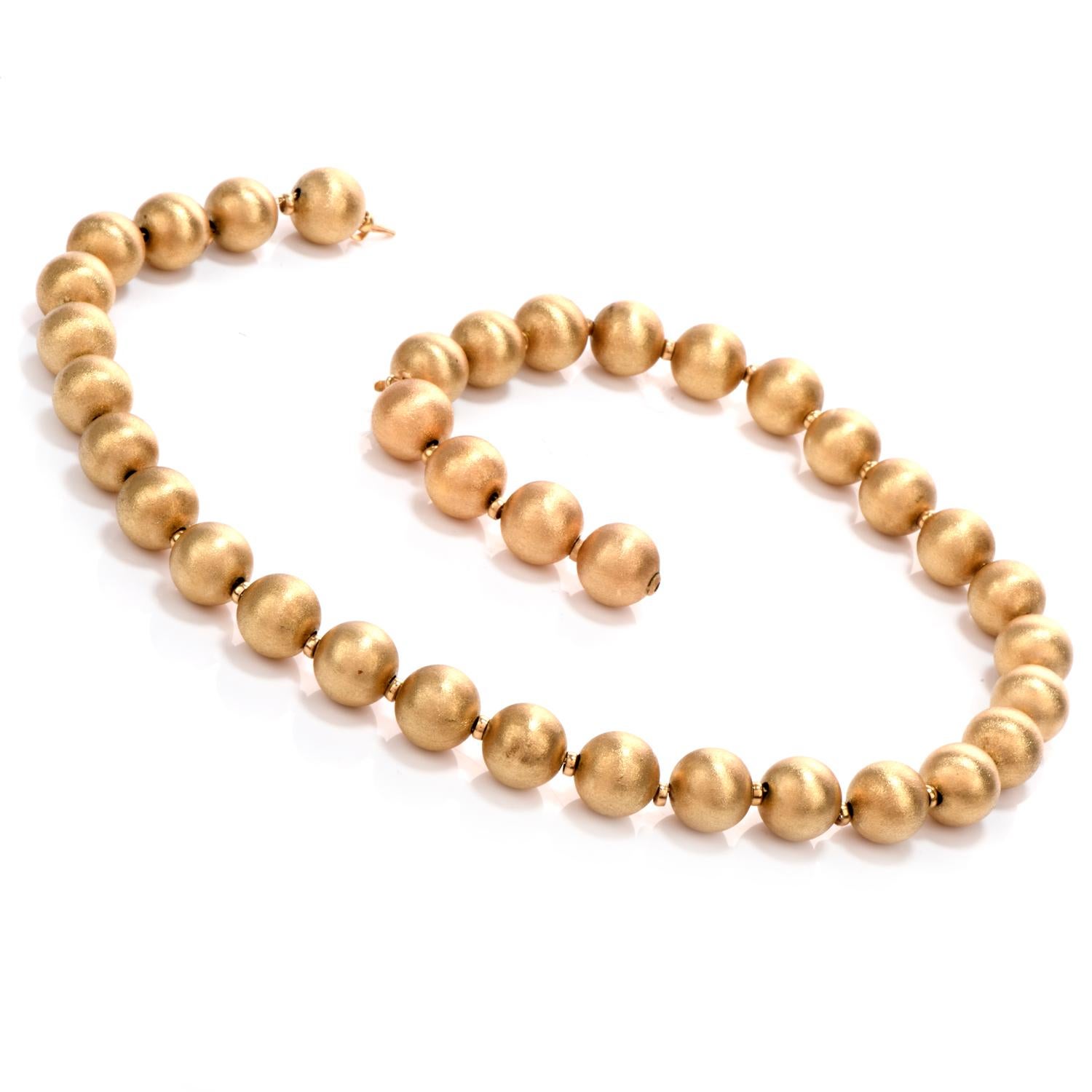 vintage 14k gold bead necklace