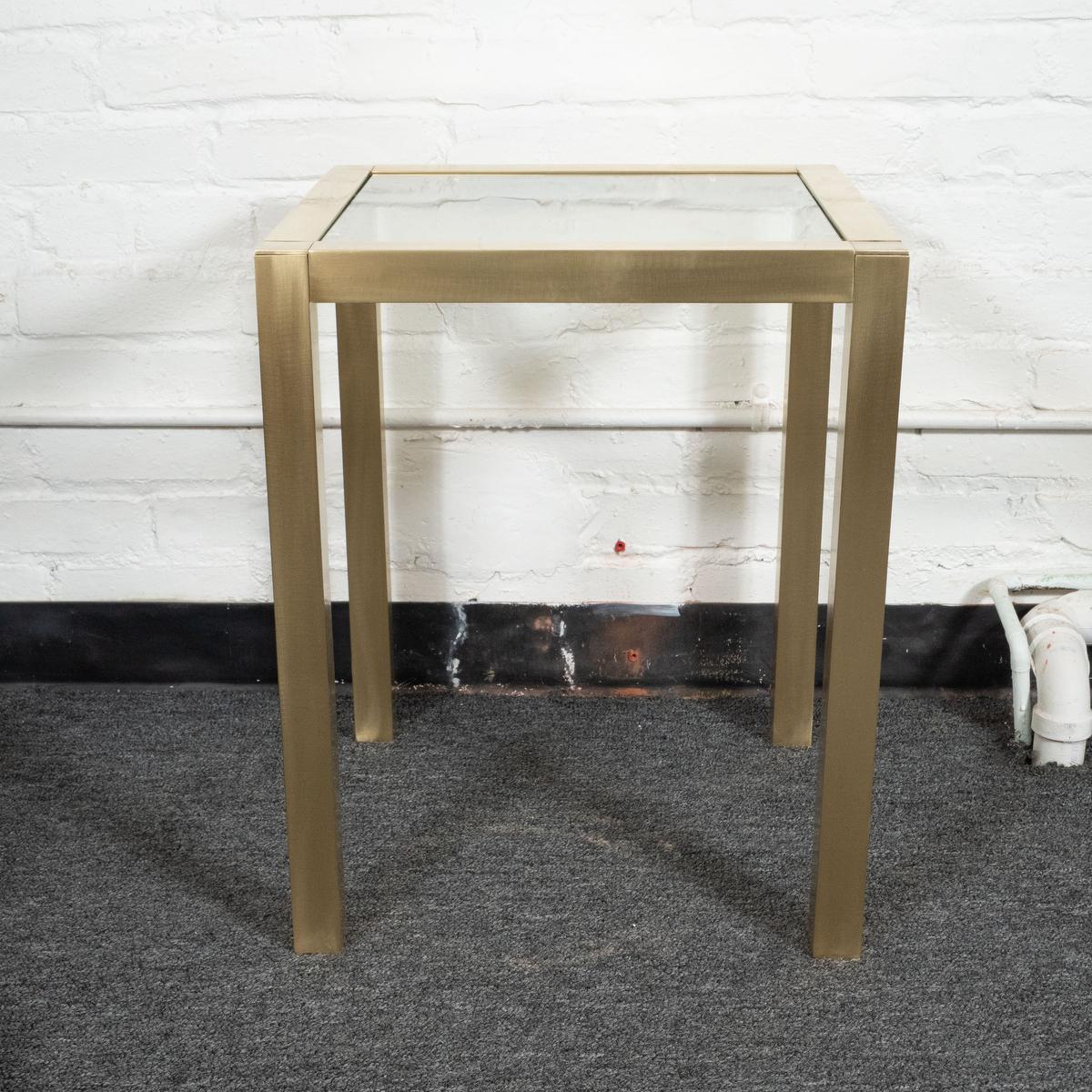 Mid-Century Modern Vintage Satin Finish Brass Side Table For Sale