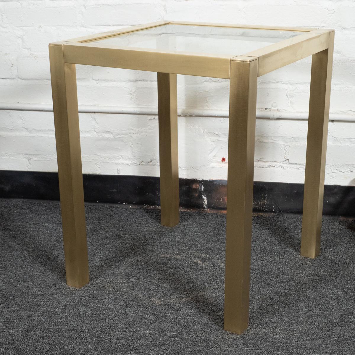 American Vintage Satin Finish Brass Side Table For Sale