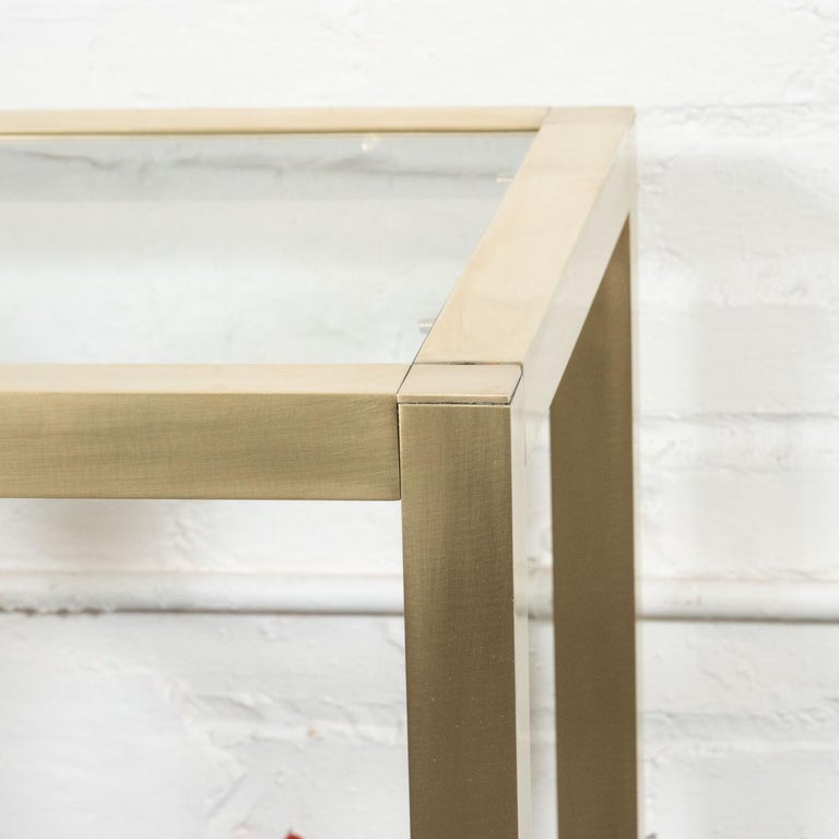 Vintage Satin Finish Brass Side Table For Sale at 1stDibs