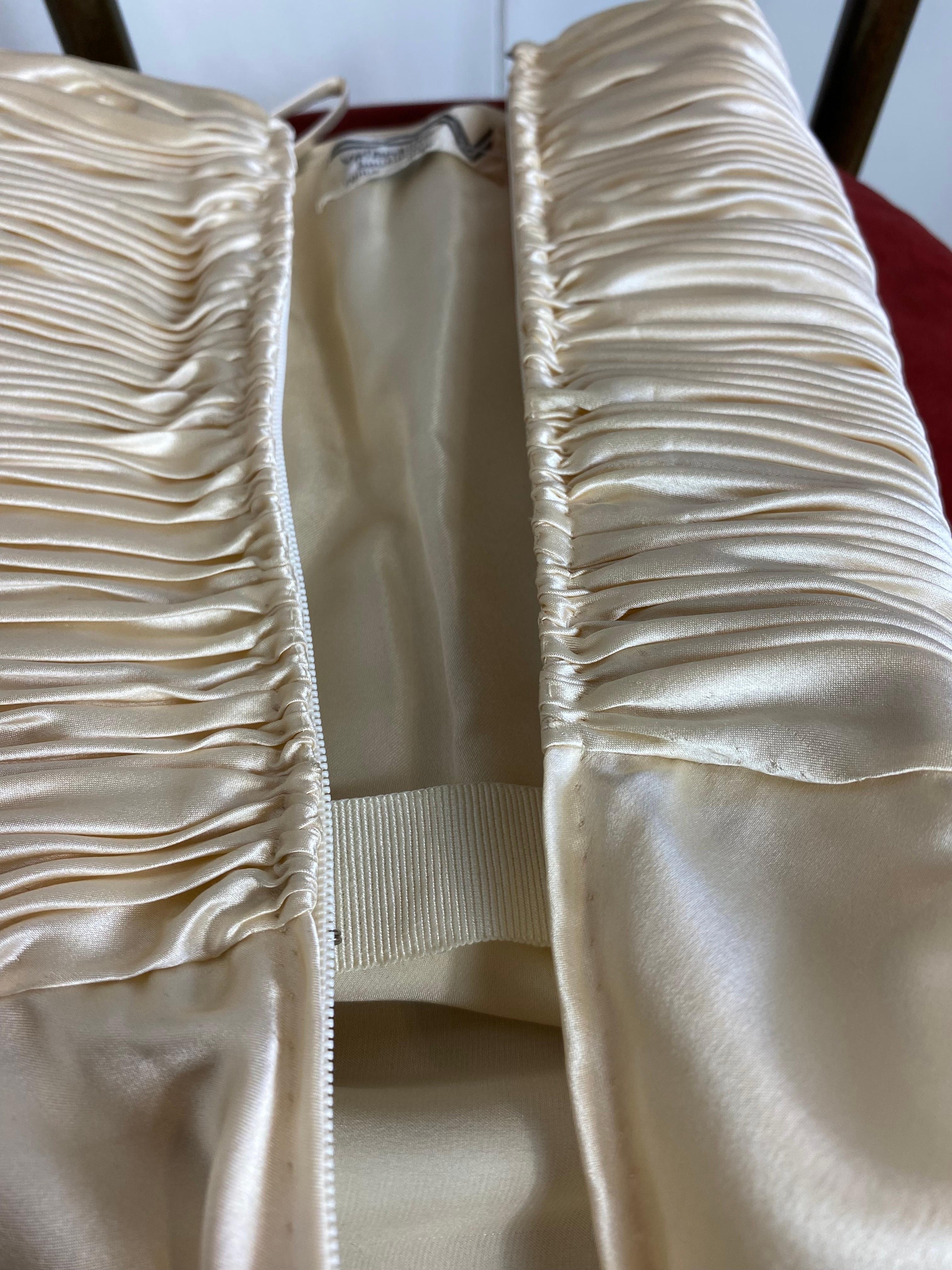 Women's or Men's Vintage satin top by Valentino in ivory.