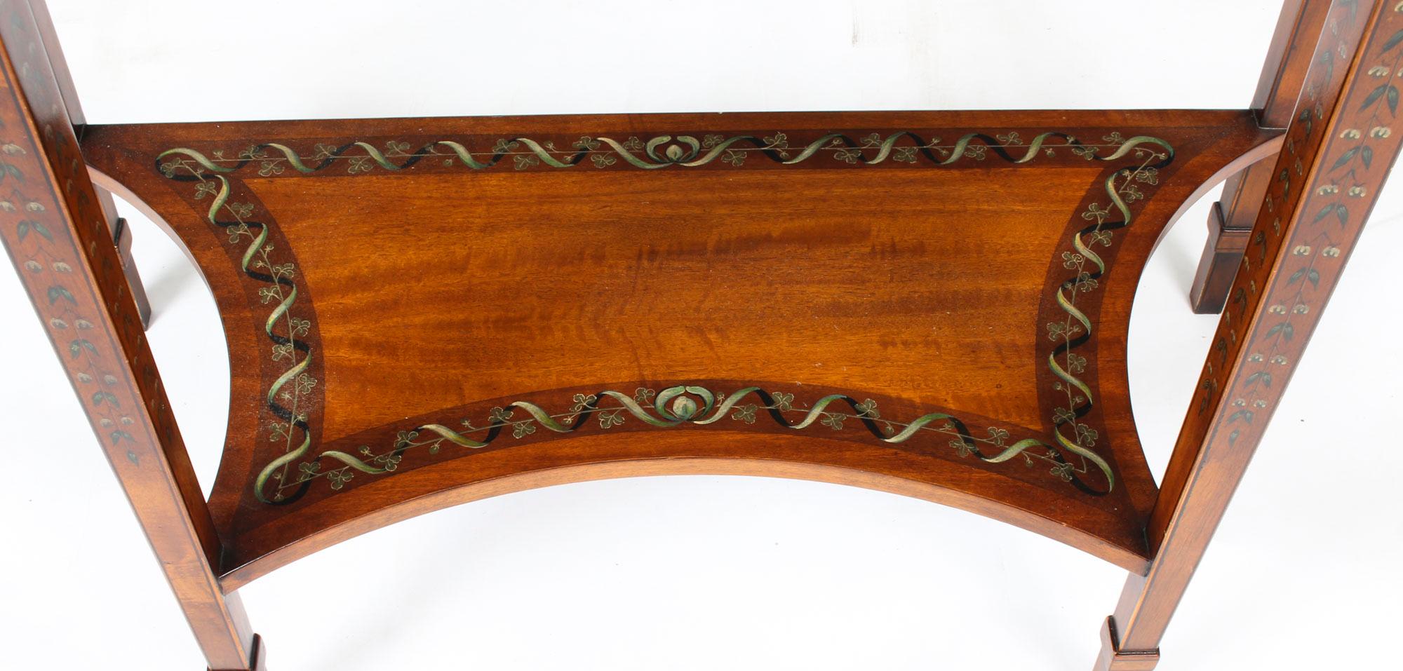Vintage Satinwood Painted Console Table Theodore Alexander, 20th Century 4