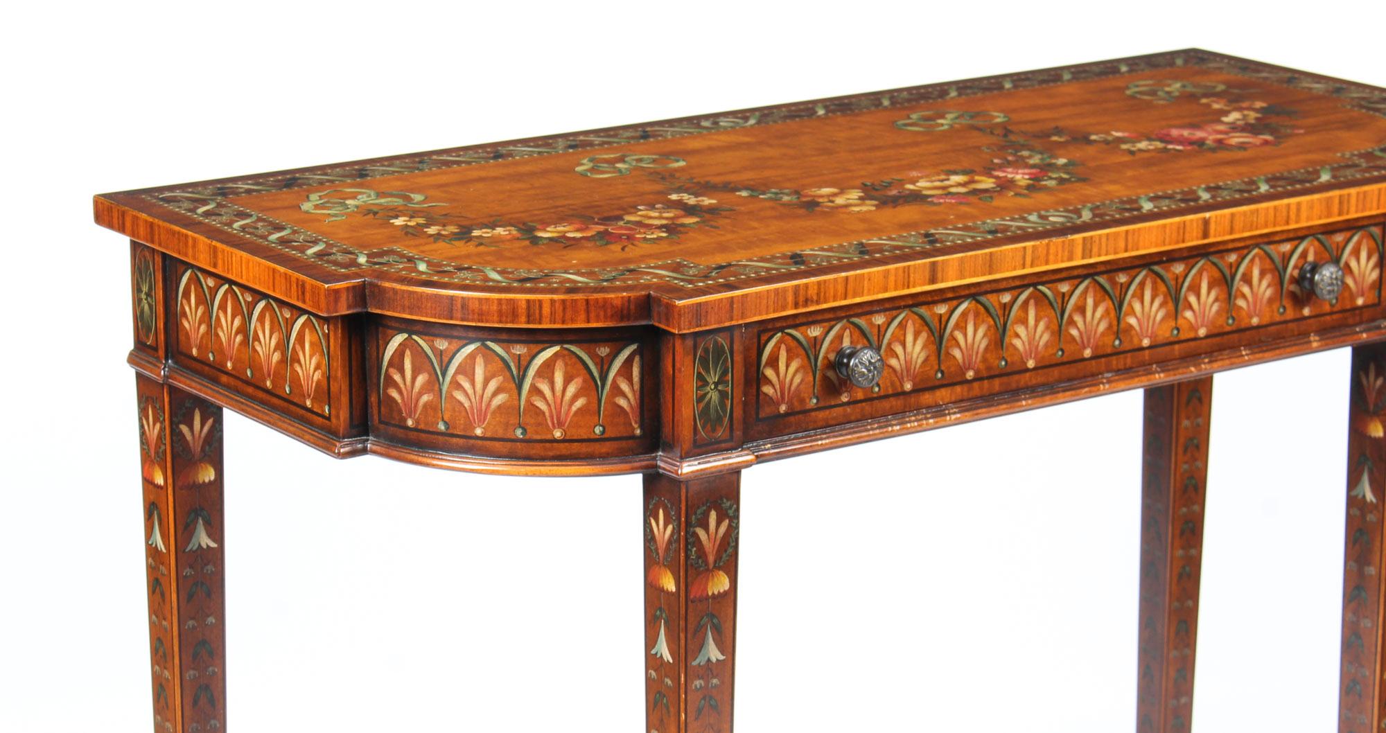 Late 20th Century Vintage Satinwood Painted Console Table Theodore Alexander, 20th Century