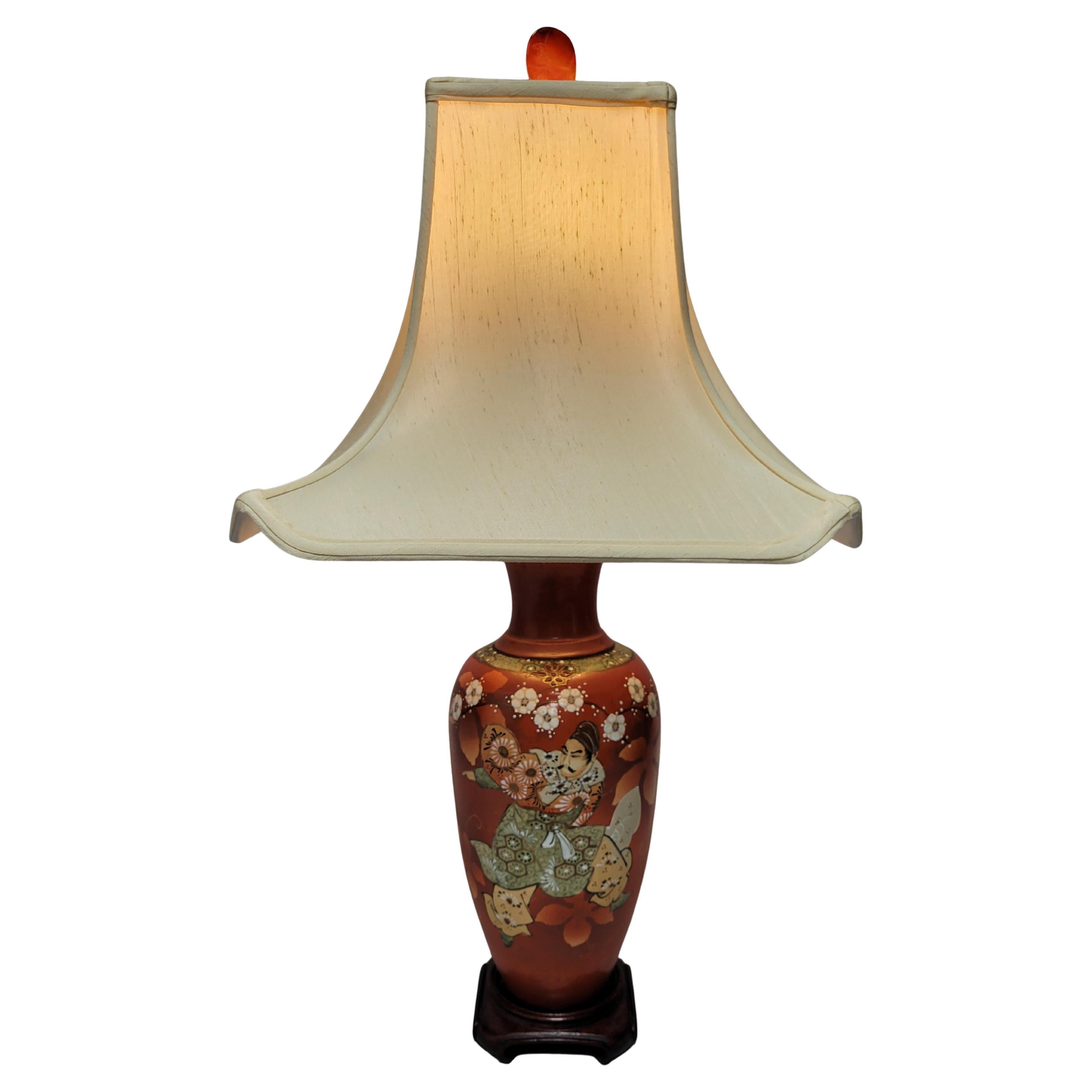 Vintage Satsuma Samurai Lamp For Sale