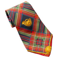 Used Saucaldi all-silk tie with tartan motif