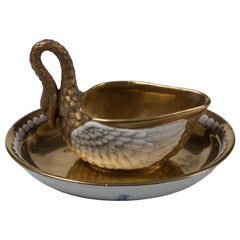 Vintage Sauceboat in Biscuit Porcelain, German Manufacture, 1940s
