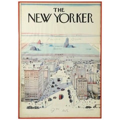 Vintage Saul Steinberg Ansicht von New York Manhattan