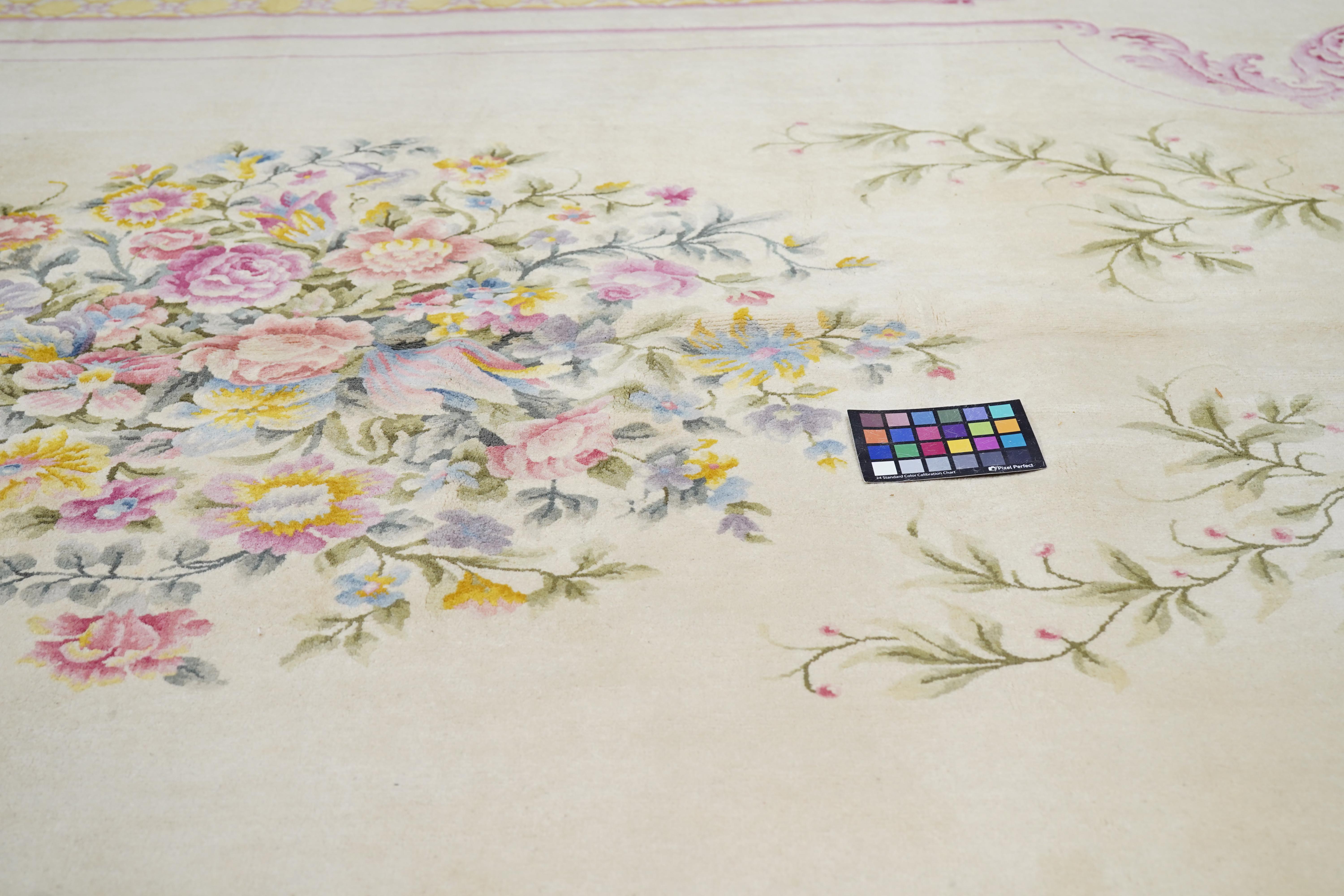 Vintage Savannerie Rug 11’1” x 21’4” For Sale 2