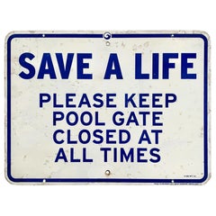 Cartello vintage per piscina SAVE A LIFE