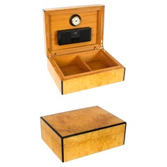 Vintage Savinelli Karelian Birch Humidor Harrods Mid 20th Century