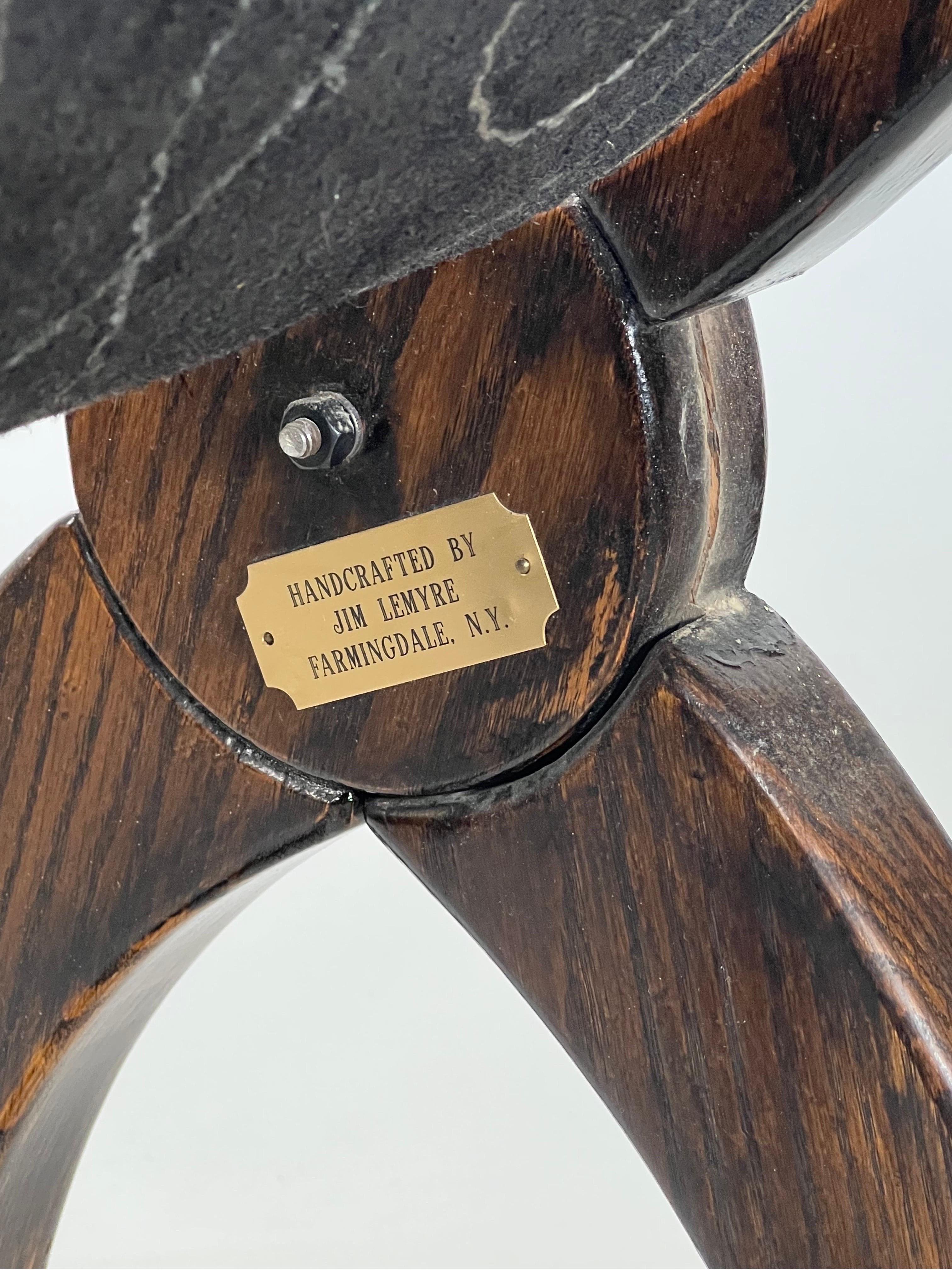 Vintage Savonarola Style Folding Oak Bench With Arms 5