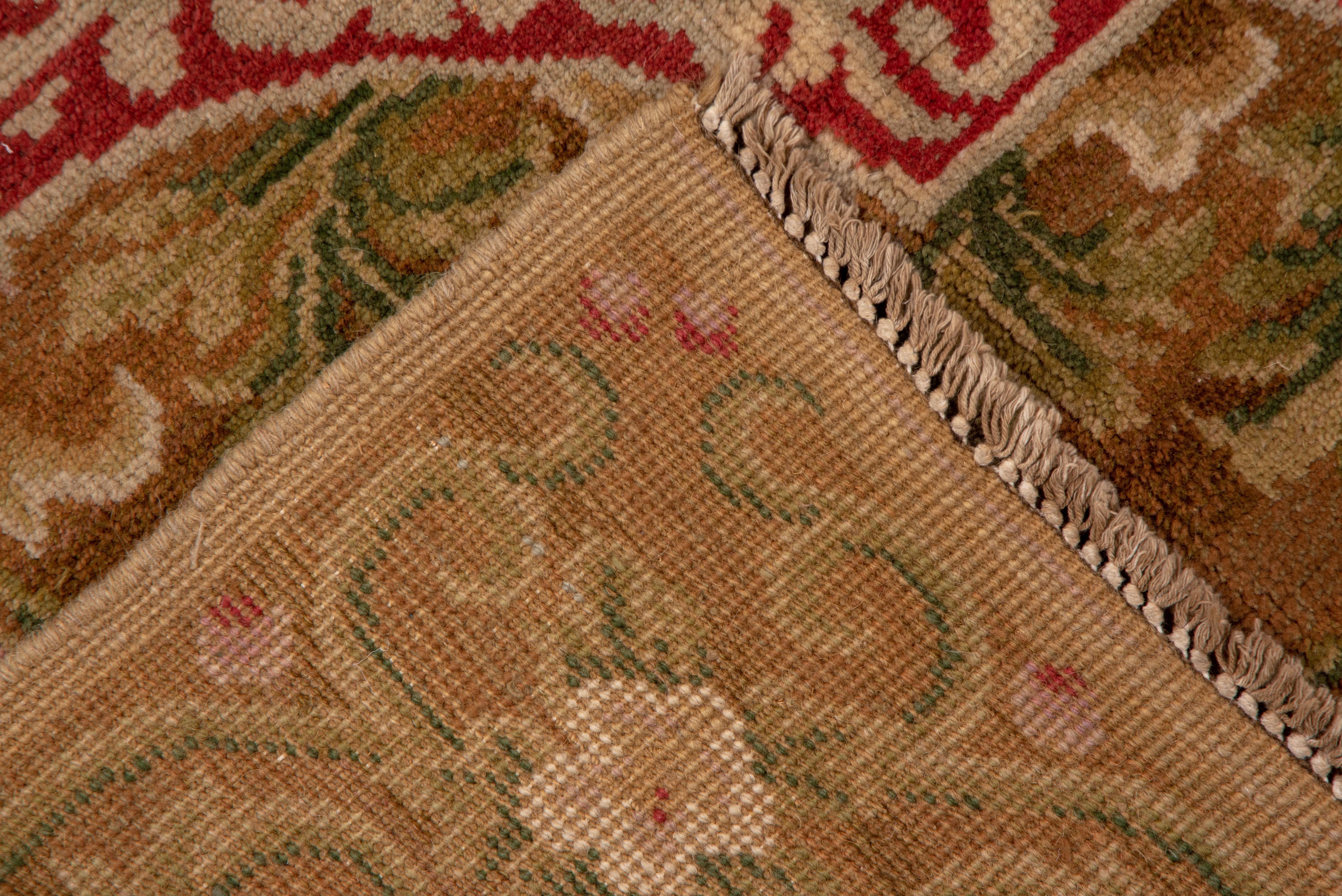 Vintage Savonnerie Rug French Cartouche Floral Pattern in Rose and Sky Blue In Good Condition For Sale In New York, NY
