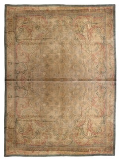 Vintage Savonnerie Rug with Tonal Floral Oval Medallion - Rug & Kilim