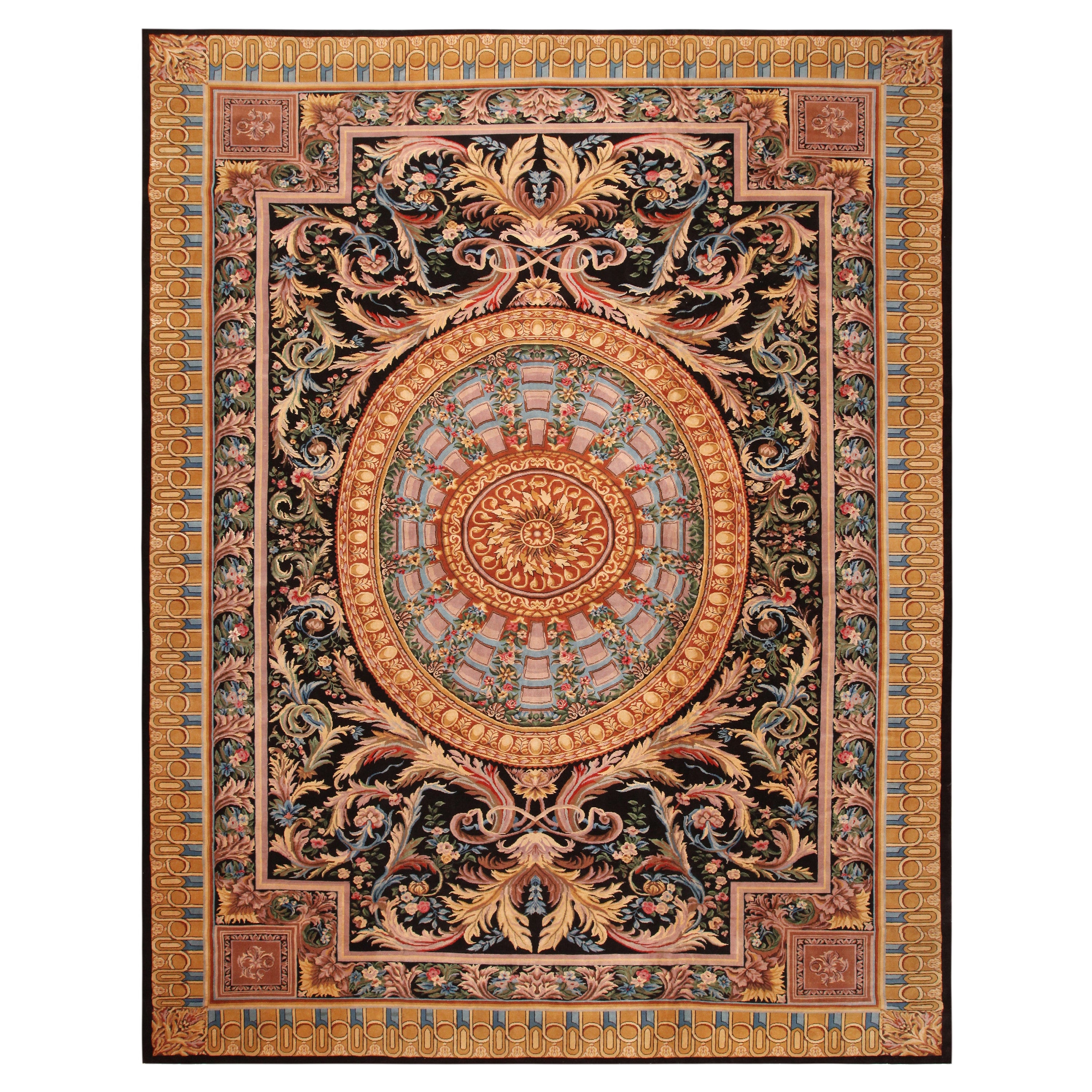 Tappeto vintage in stile Savonnerie. 14 ft 4 in x 17 ft 8 in