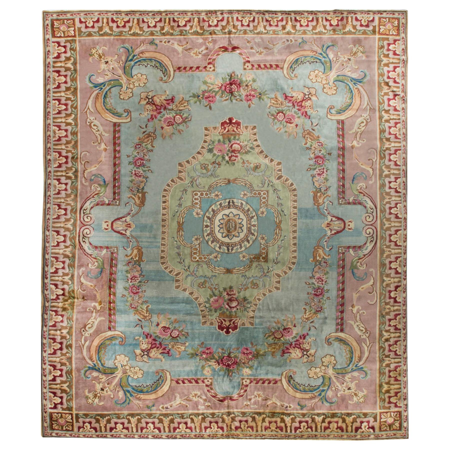 Vintage Oversize Savonnerie Style Rug, circa 1920 17'3" x 20'0. For Sale