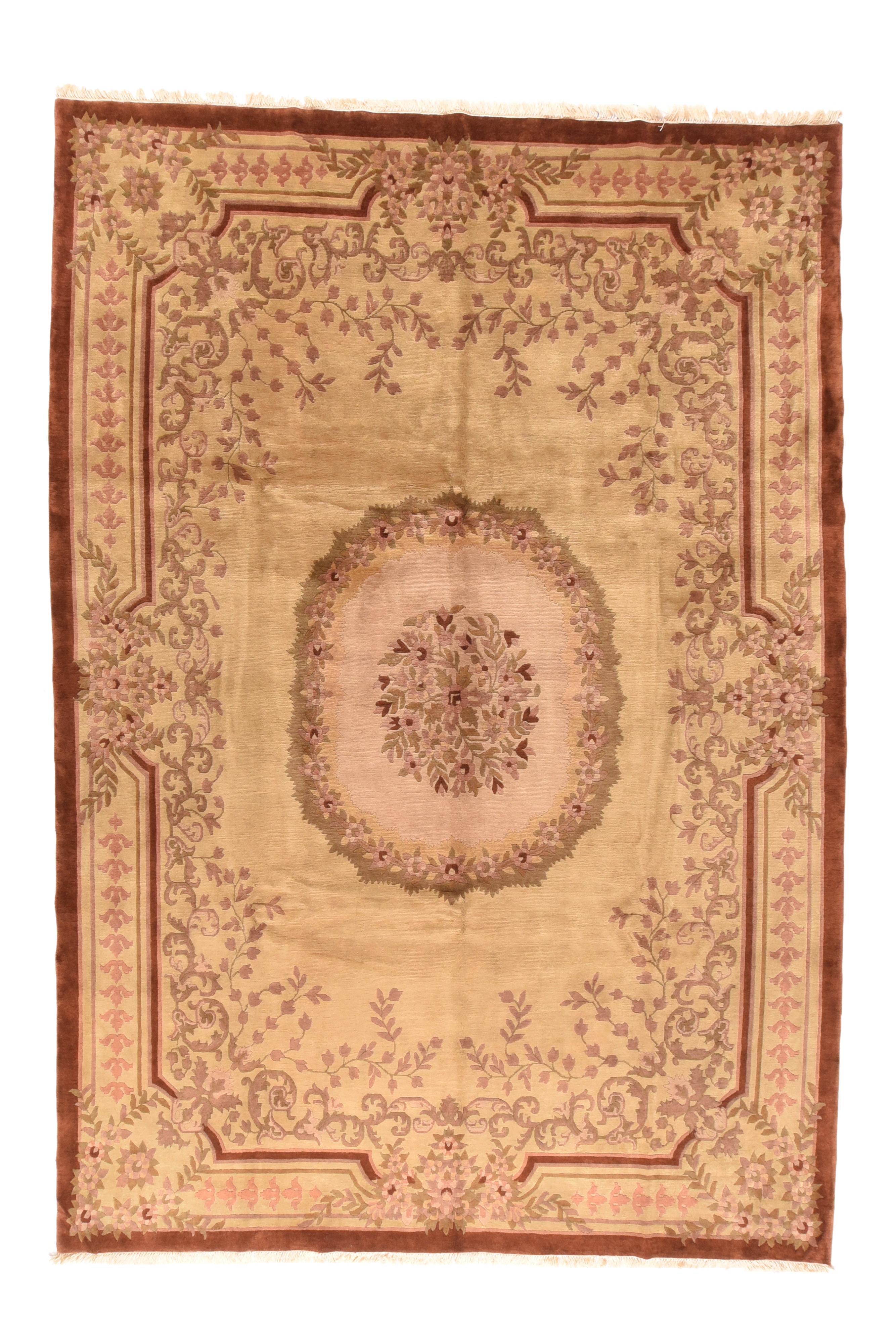 French Vintage European Savonnerie Rug 10’ x 12' For Sale