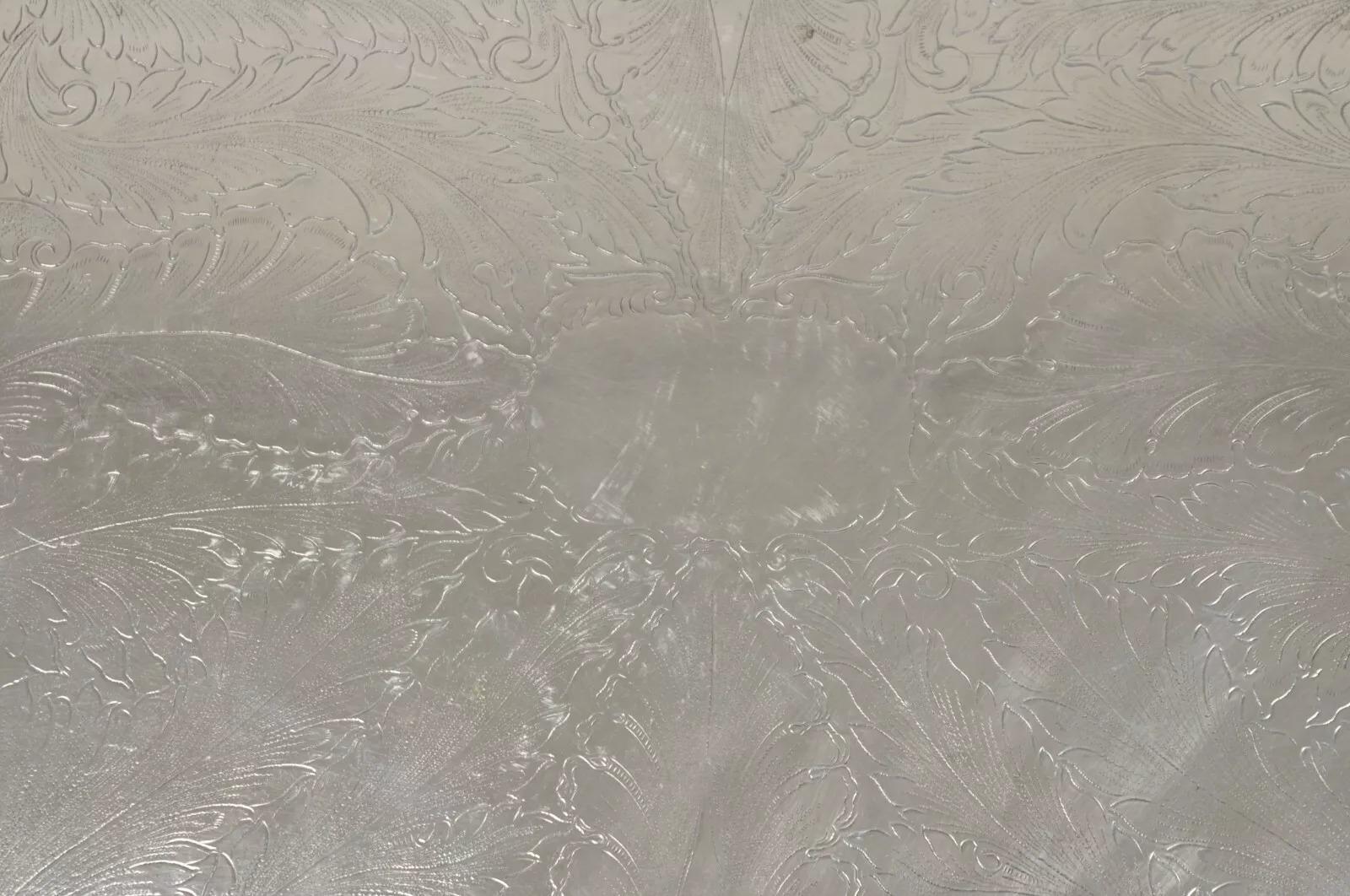 Vintage SBEP Victorian Baroque Style Silver Plated Serving Platter Tray For Sale 4