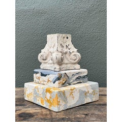 Vintage Scagliola Artisan Plaster Totem