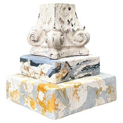 Vintage Scagliola Artisan Plaster Totem