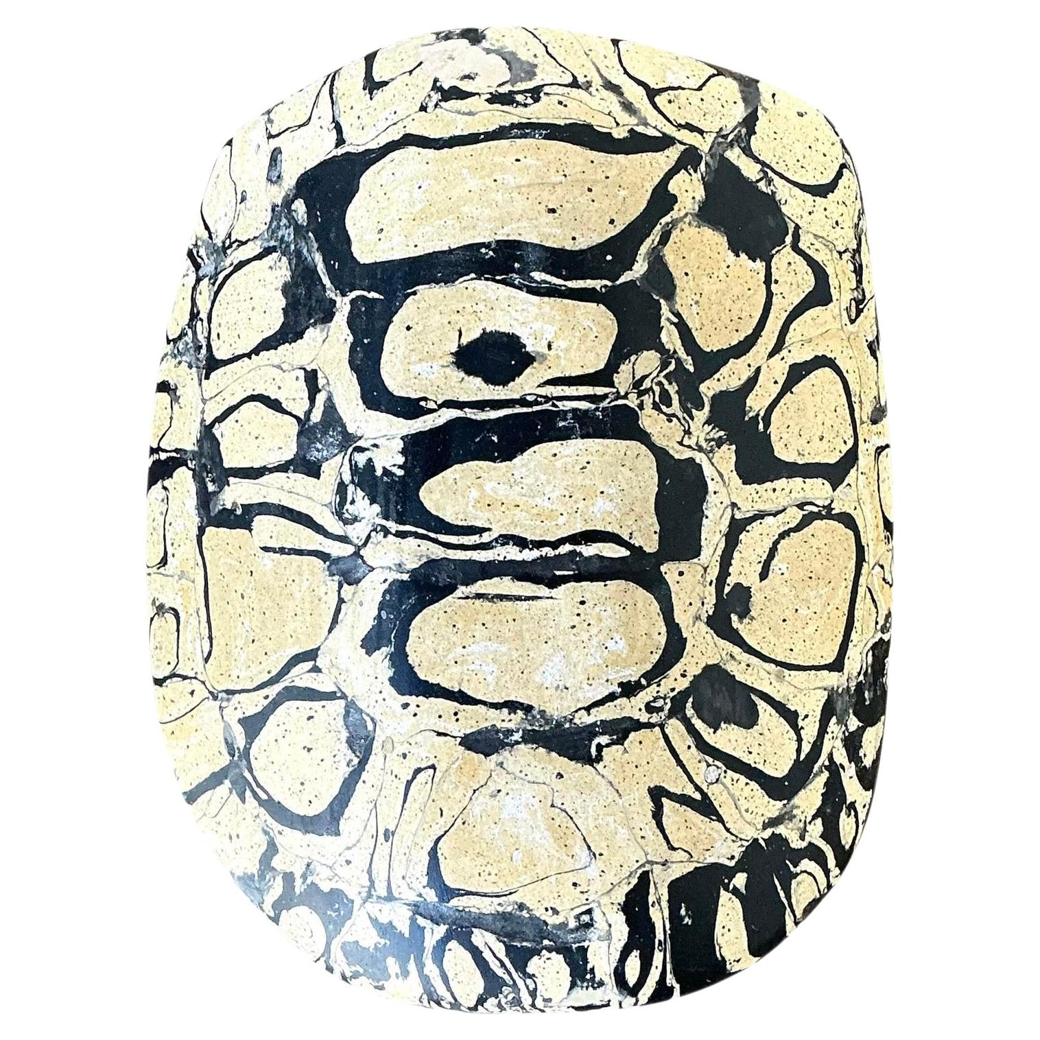 Vintage Scagliola Artisanal Pigmented Plaster Turtle Shell