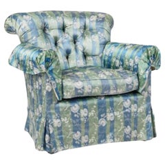 Retro Scalamandre Fully Upholstered Roll Arm & Back Club Armchair