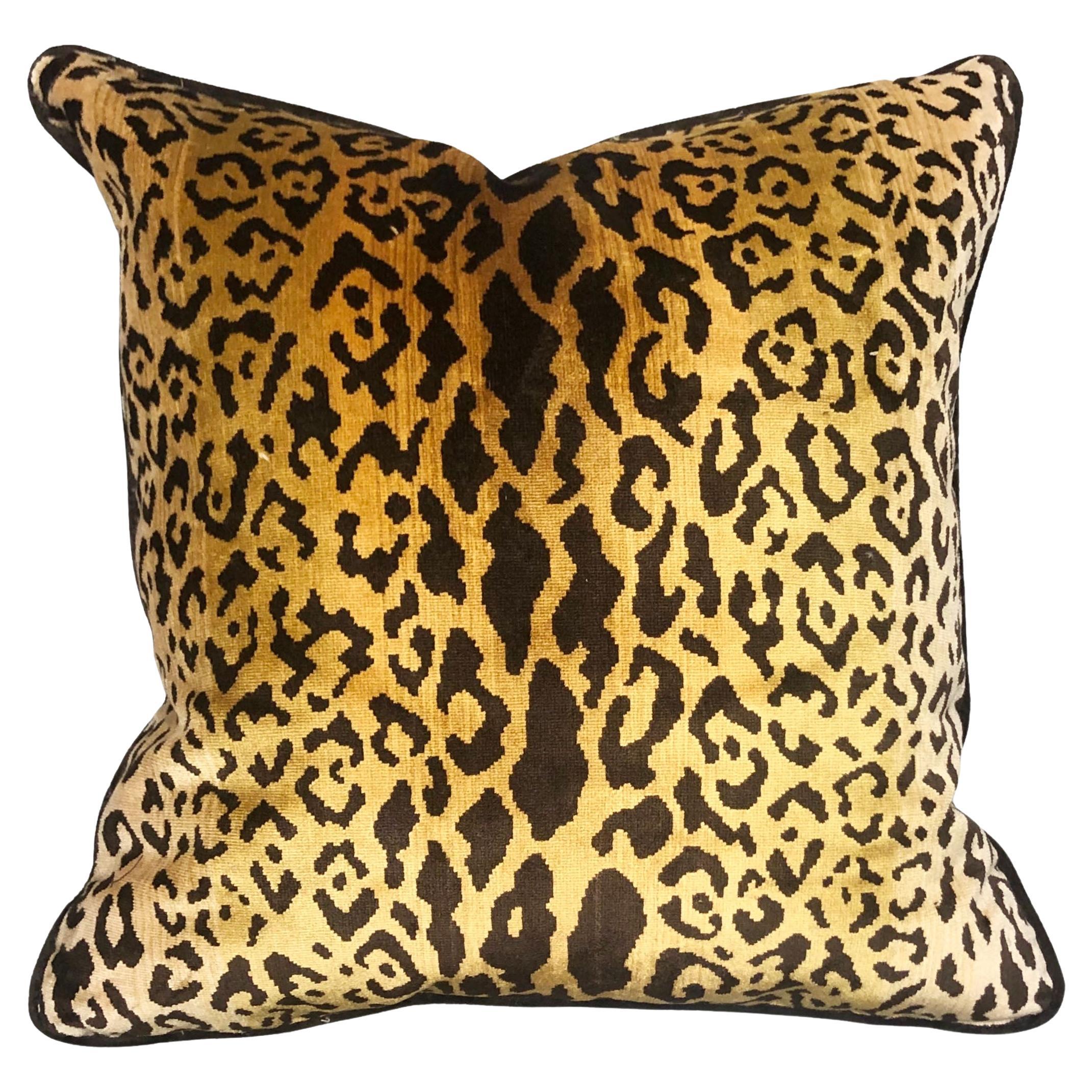 Vintage Scalamandré Leopard Print Pillow  For Sale