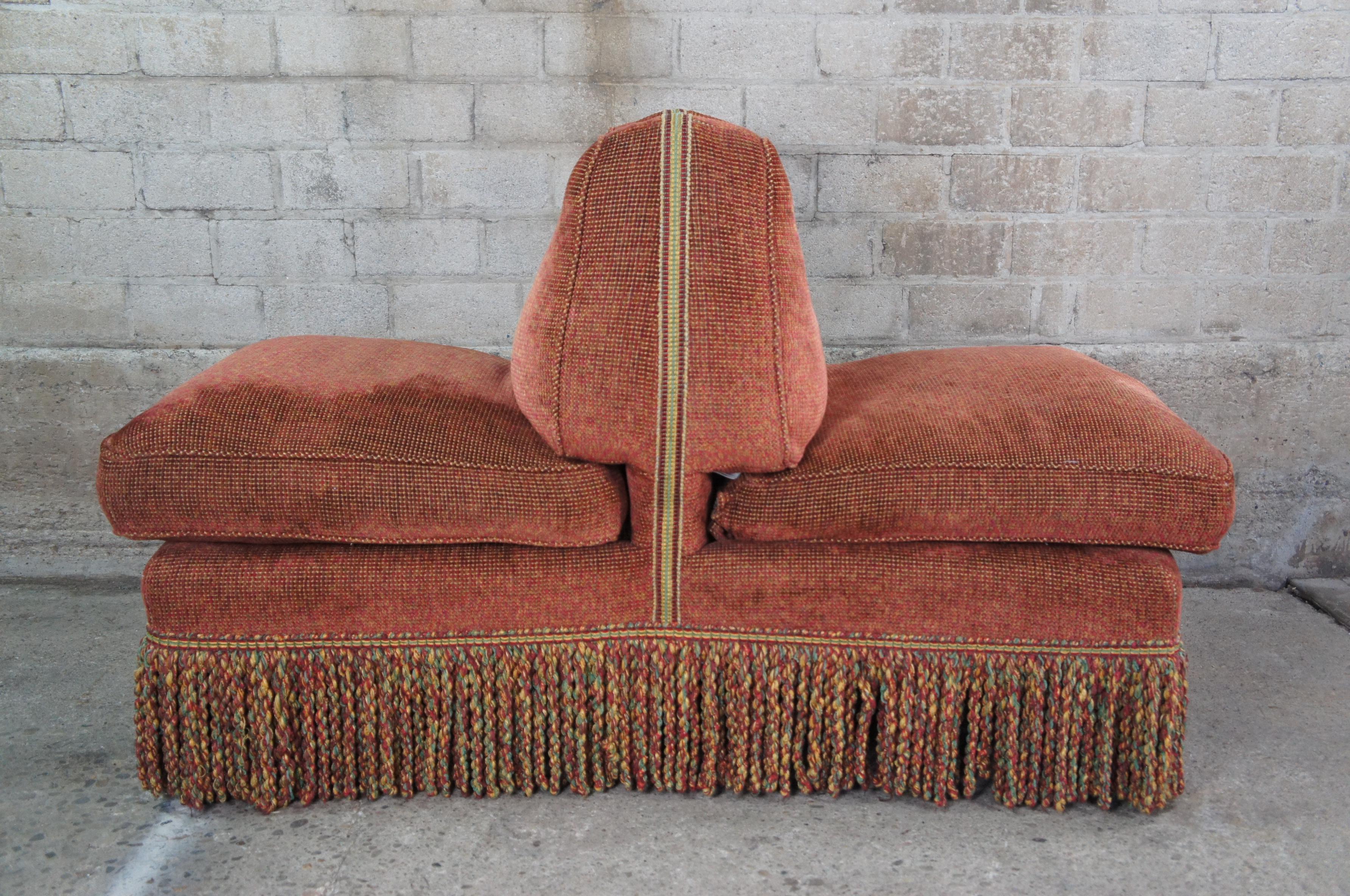 Upholstery Vintage Scalamandre Tete a Tete Double Seat Settee Bench Lounge Chair