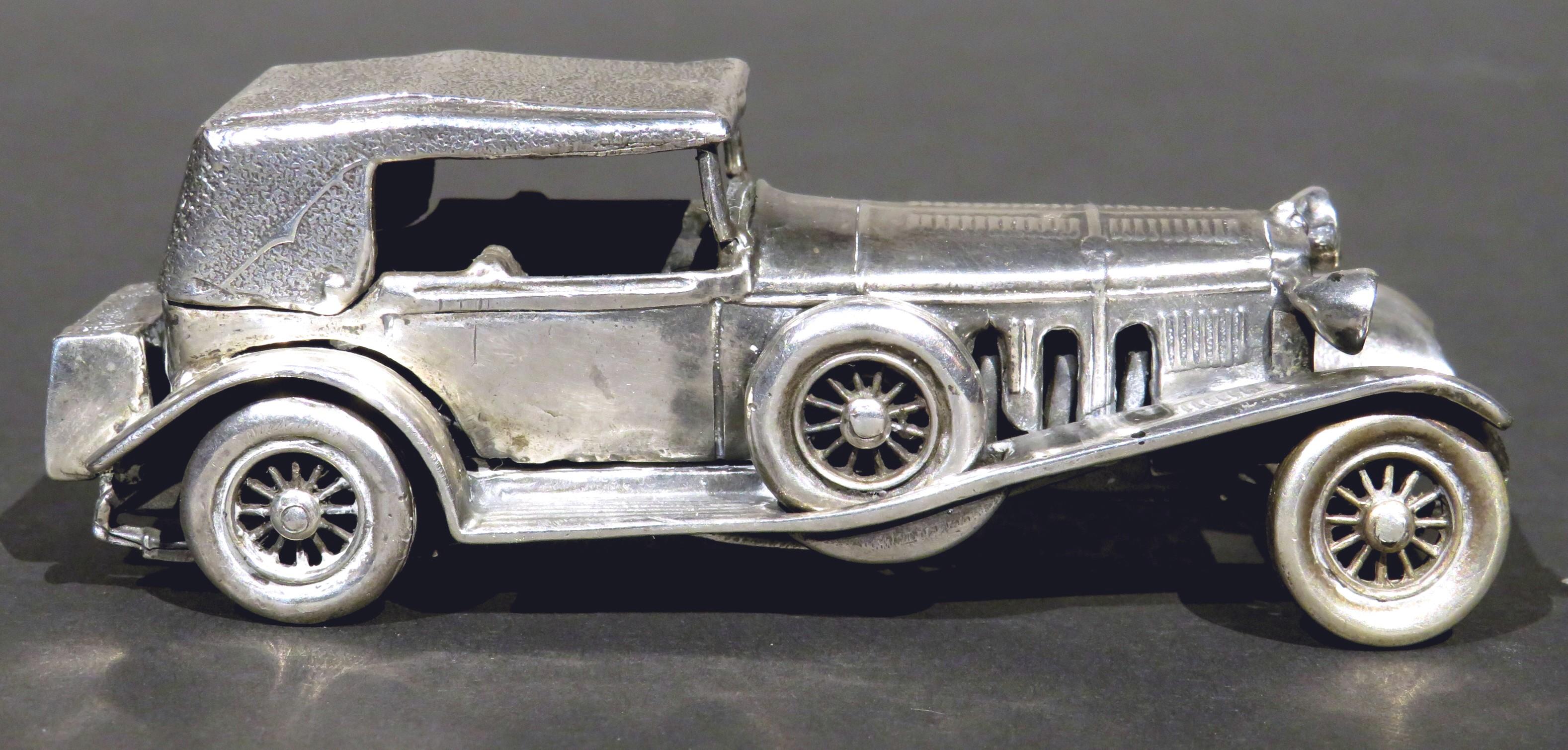Moderne Modèle vintage de la Mercedes Benz SS de 1928 en argent allemand, vers 1950 en vente