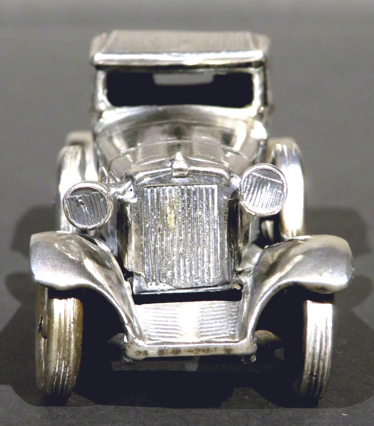 Vintage Scale Model of The 1928 Mercedes Benz SS in German Silver, Circa 1950 In Good Condition For Sale In Ottawa, Ontario