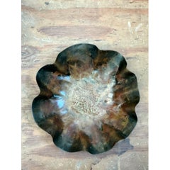 Vintage Scalloped Copper Decorative Bowl