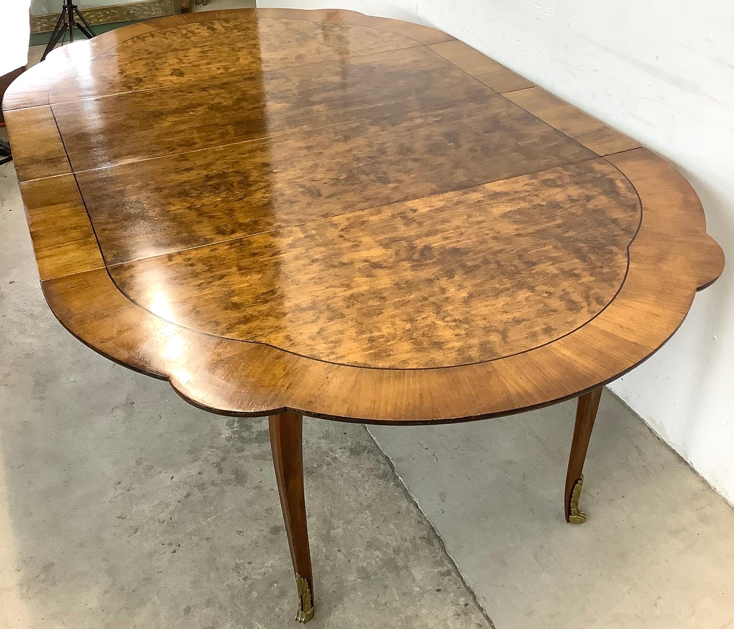 20th Century Vintage Scalloped Edge Dining Table with Two Leaves