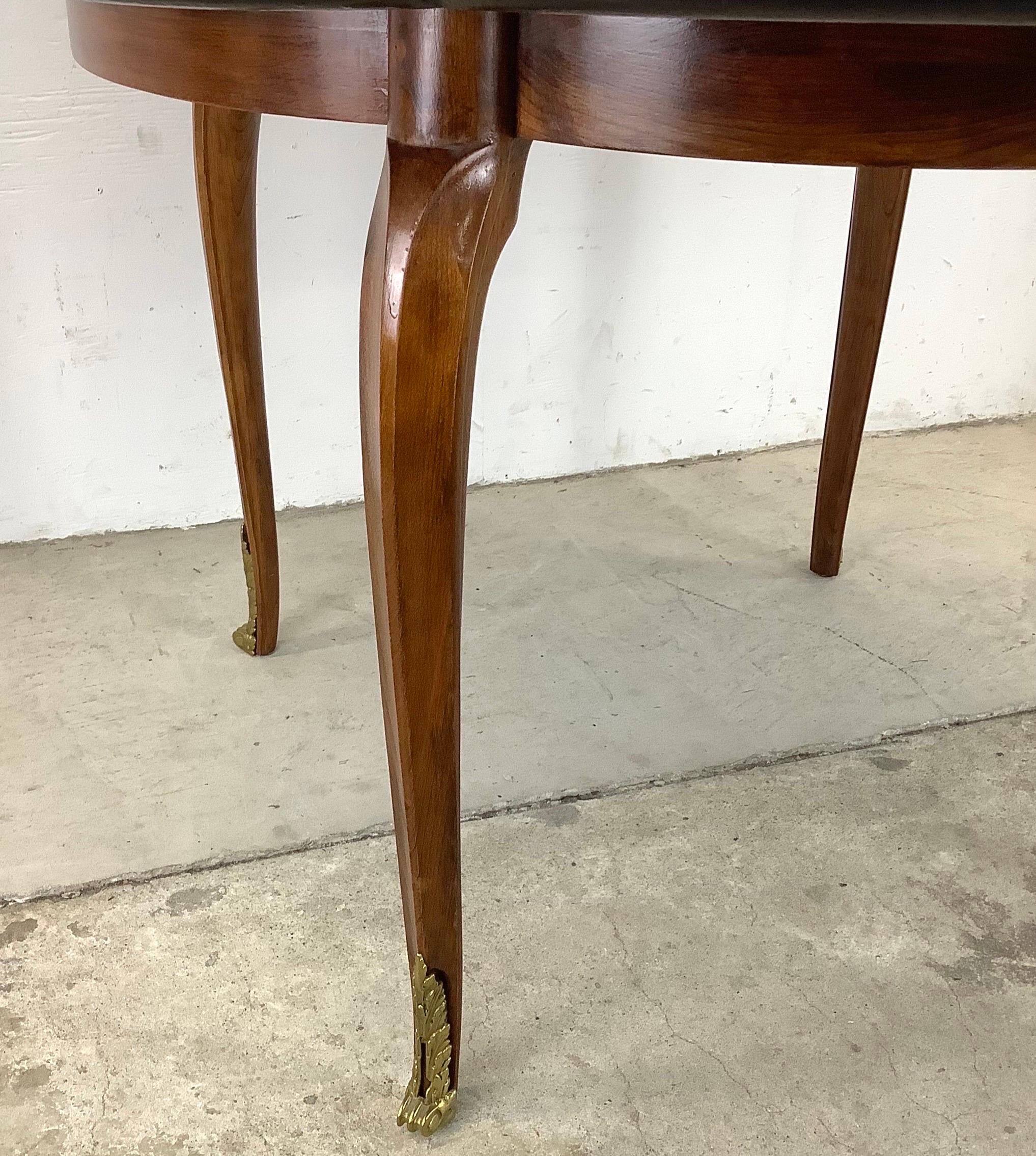 Metal Vintage Scalloped Edge Dining Table with Two Leaves