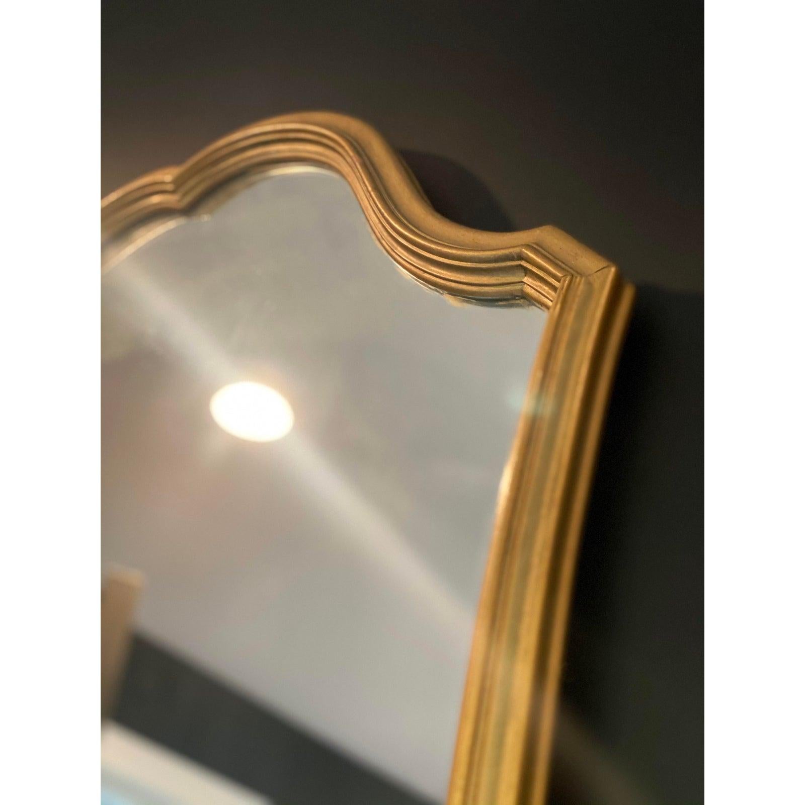 French Provincial Vintage Scalloped Gilt Gold French Style Frame Mirror