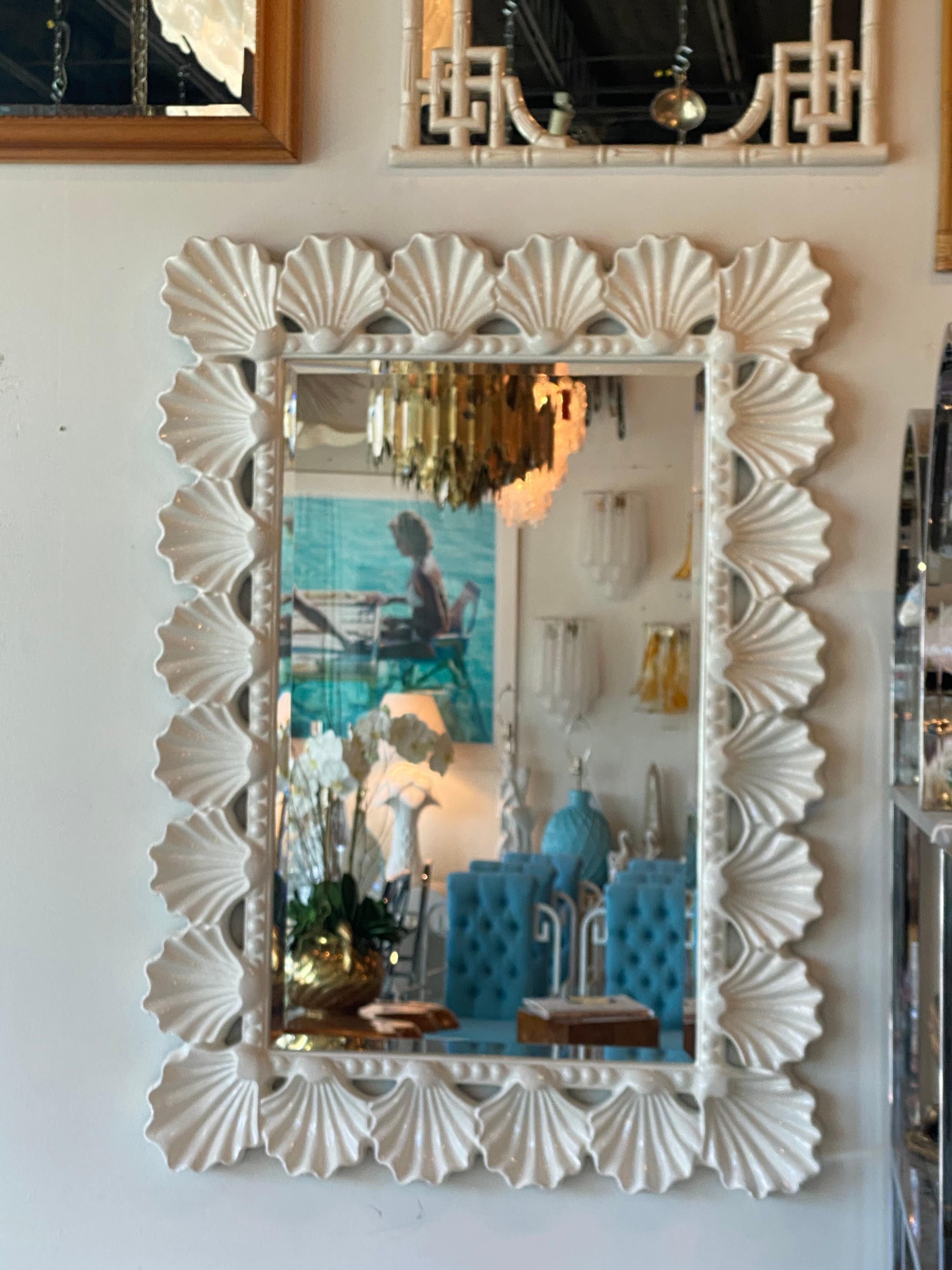 scallop shell mirror