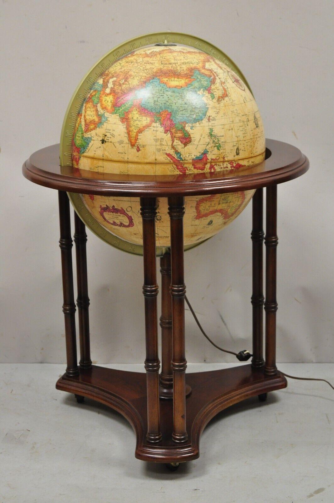 Vintage Scan Globe A/S Illuminated Lighted Globe on Stand, Denmark 1
